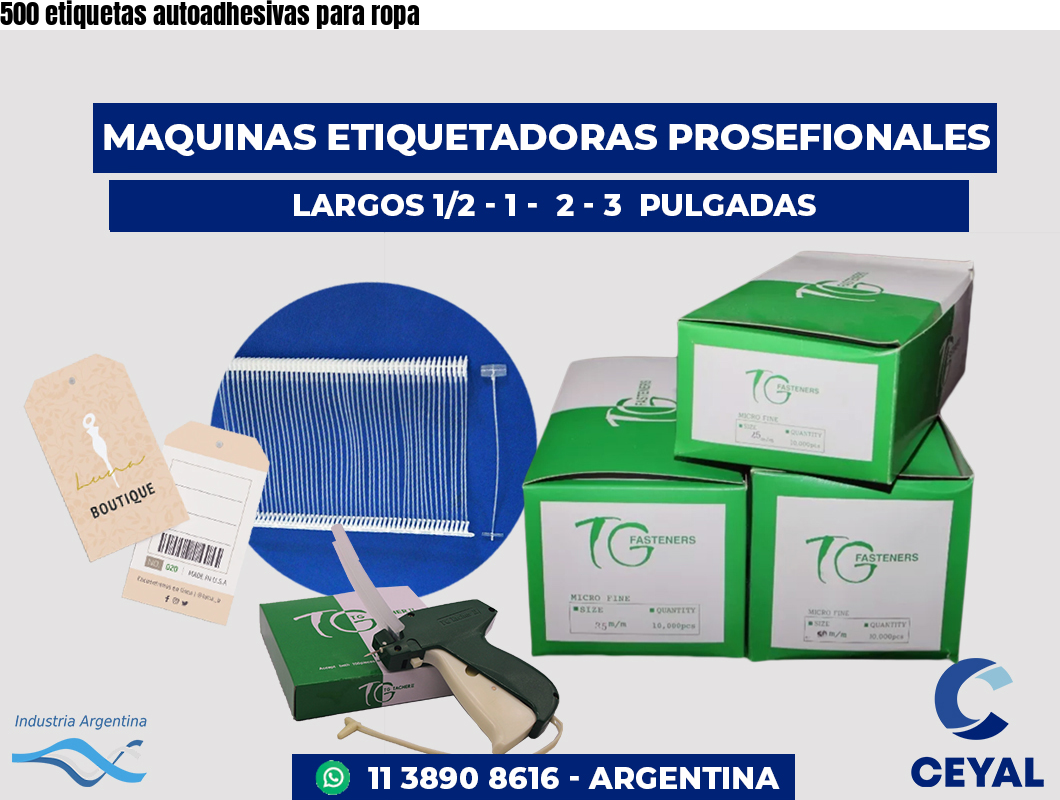 500 etiquetas autoadhesivas para ropa
