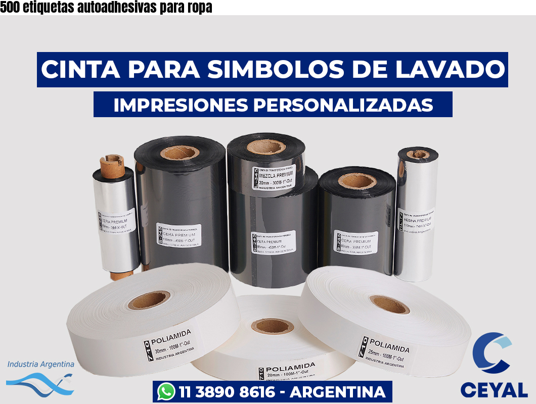 500 etiquetas autoadhesivas para ropa