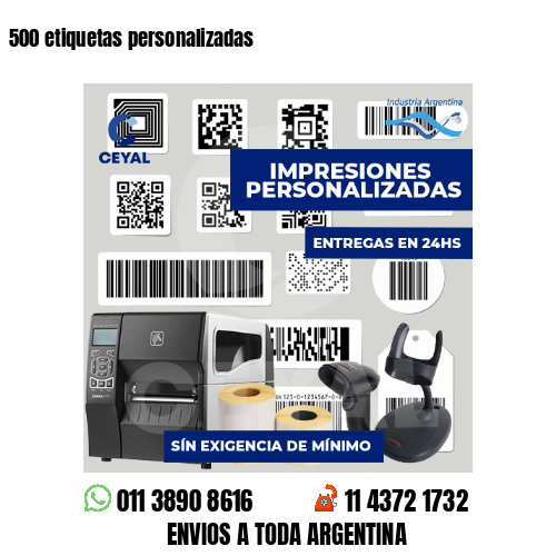 500 etiquetas personalizadas