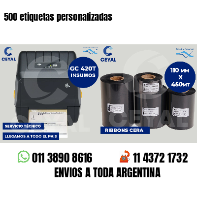 500 etiquetas personalizadas