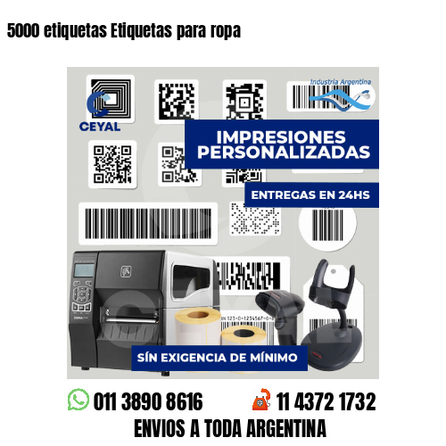 5000 etiquetas Etiquetas para ropa
