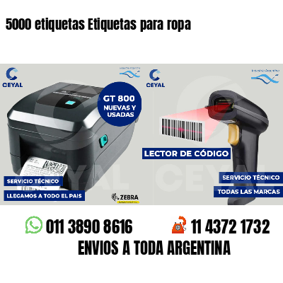 5000 etiquetas Etiquetas para ropa