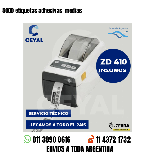 5000 etiquetas adhesivas medias