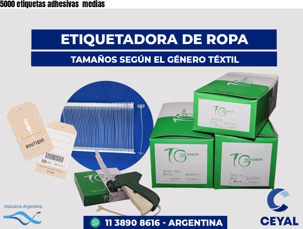 5000 etiquetas adhesivas medias