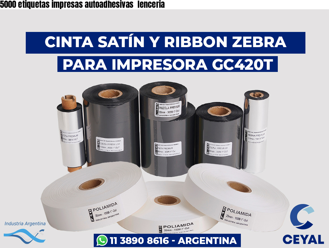 5000 etiquetas impresas autoadhesivas  lenceria