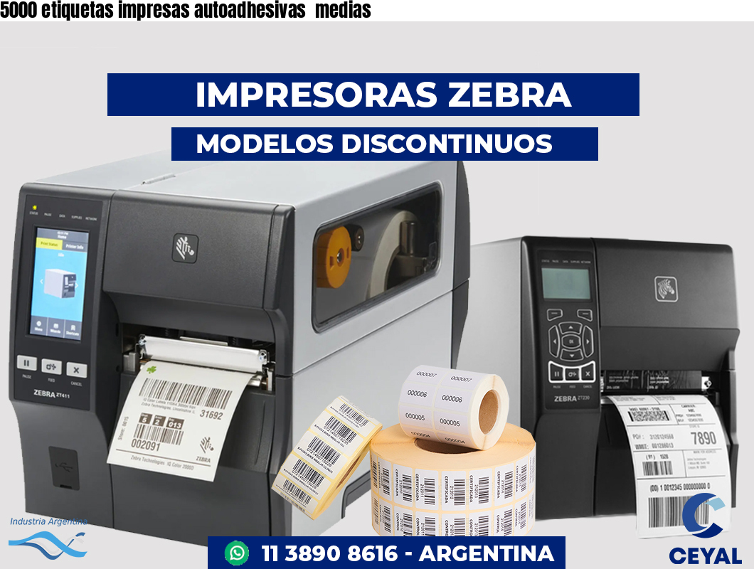 5000 etiquetas impresas autoadhesivas  medias
