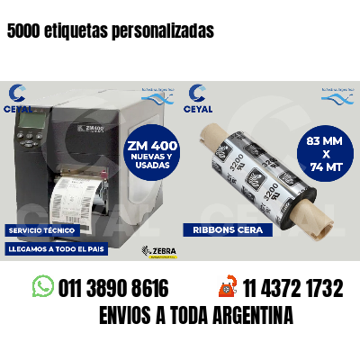 5000 etiquetas personalizadas