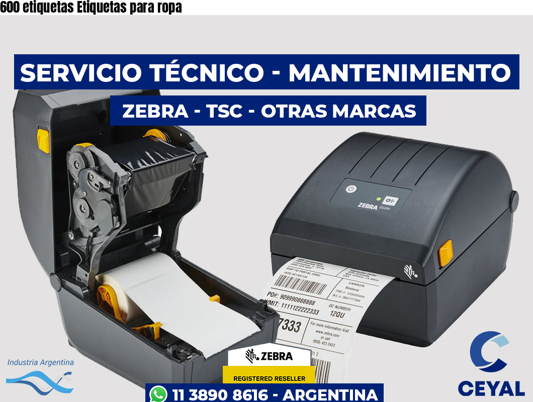 600 etiquetas Etiquetas para ropa