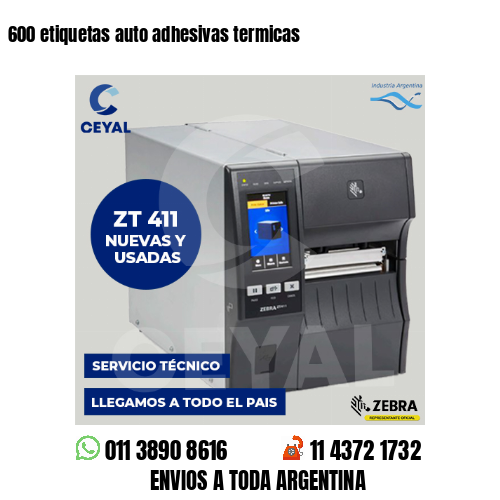 600 etiquetas auto adhesivas termicas