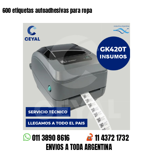 600 etiquetas autoadhesivas para ropa