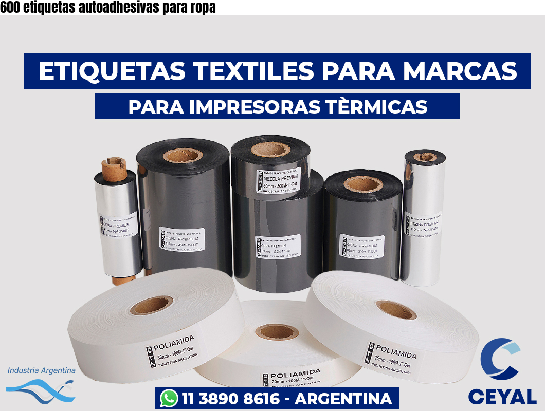 600 etiquetas autoadhesivas para ropa