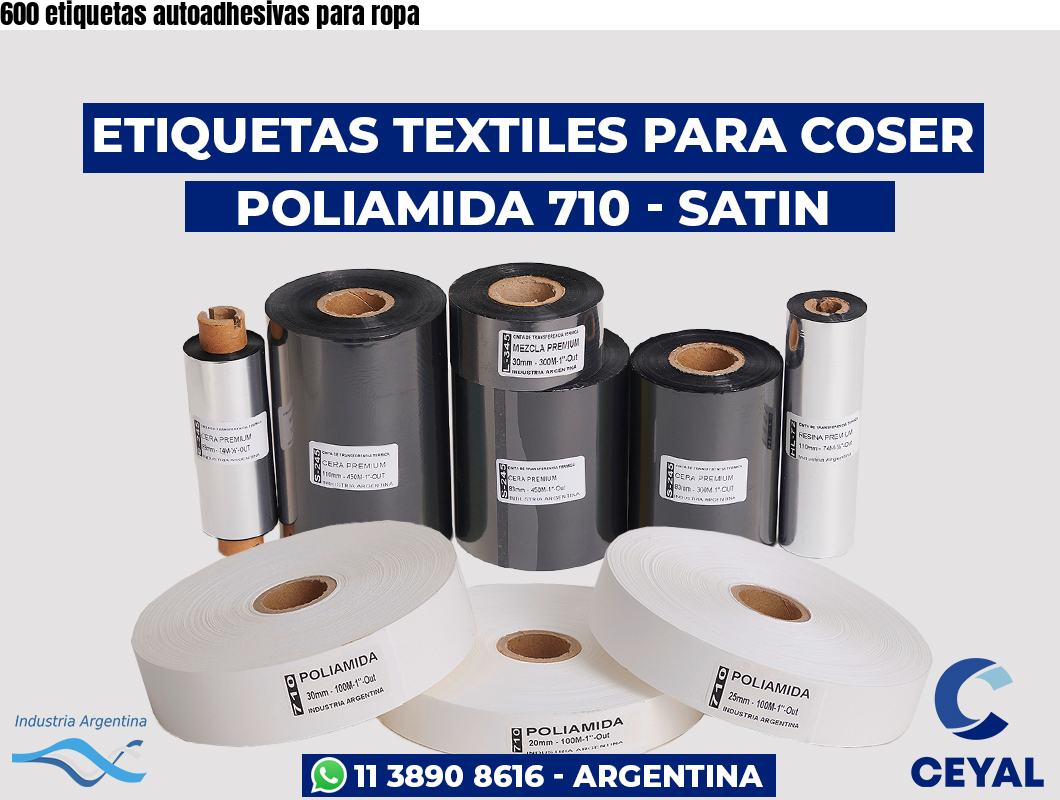 600 etiquetas autoadhesivas para ropa