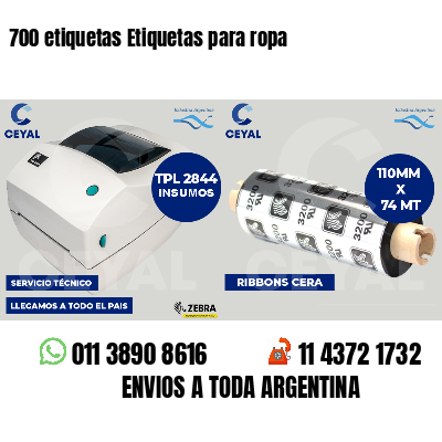 700 etiquetas Etiquetas para ropa