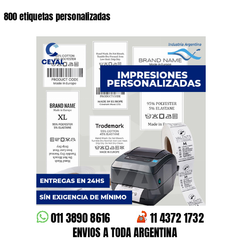 800 etiquetas personalizadas
