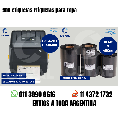 900 etiquetas Etiquetas para ropa