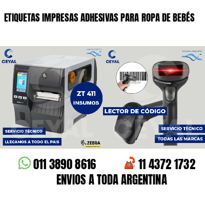ETIQUETAS IMPRESAS ADHESIVAS PARA ROPA DE BEBÉS