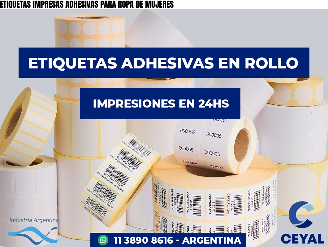 ETIQUETAS IMPRESAS ADHESIVAS PARA ROPA DE MUJERES