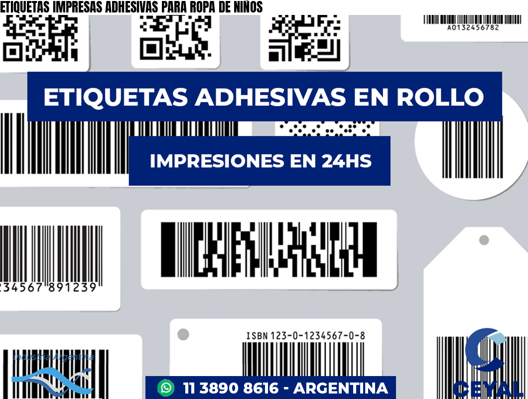 ETIQUETAS IMPRESAS ADHESIVAS PARA ROPA DE NIÑOS