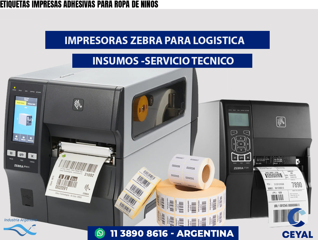 ETIQUETAS IMPRESAS ADHESIVAS PARA ROPA DE NIÑOS
