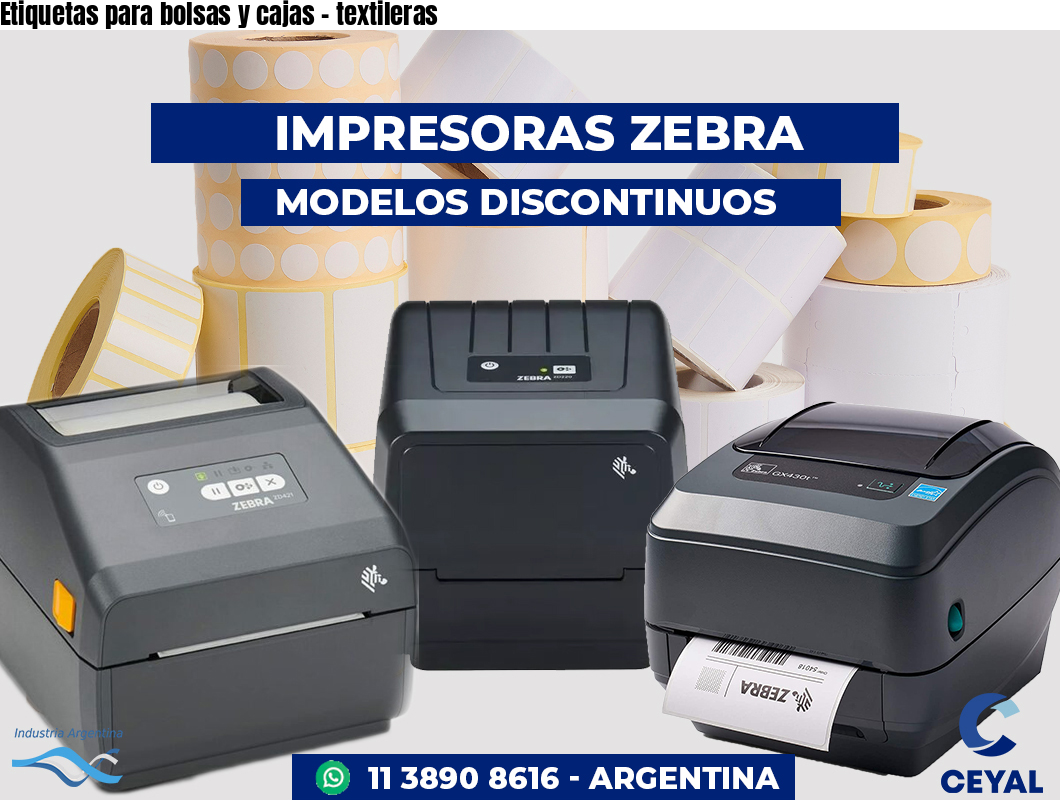 Etiquetas para bolsas y cajas - textileras