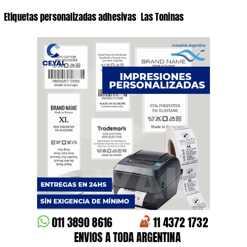 Etiquetas personalizadas adhesivas  Las Toninas