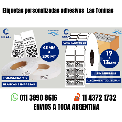 Etiquetas personalizadas adhesivas  Las Toninas