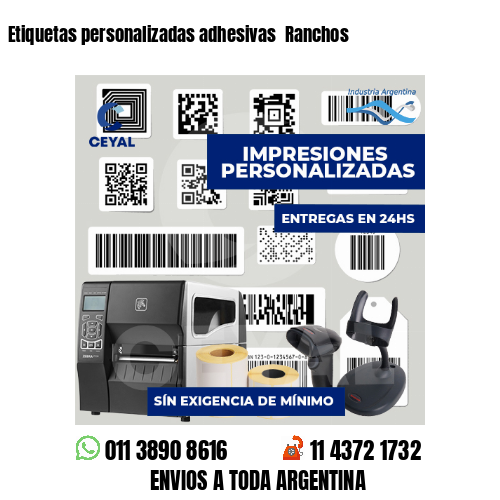 Etiquetas personalizadas adhesivas Ranchos