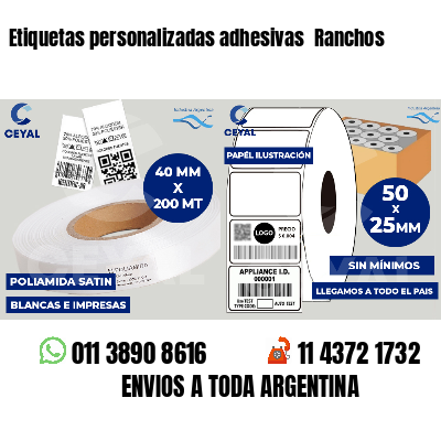 Etiquetas personalizadas adhesivas Ranchos