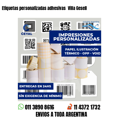 Etiquetas personalizadas adhesivas Villa Gesell