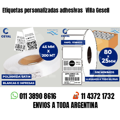 Etiquetas personalizadas adhesivas Villa Gesell