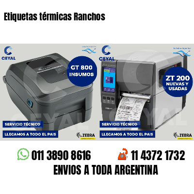 Etiquetas térmicas Ranchos