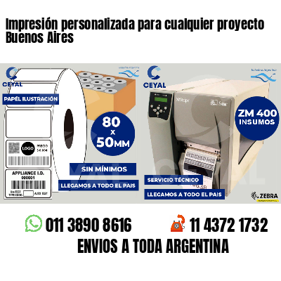Impresión personalizada para cualquier proyecto Buenos Aires