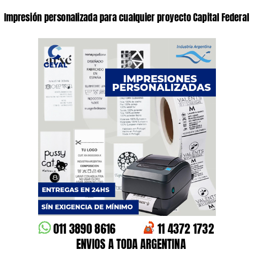 Impresión personalizada para cualquier proyecto Capital Federal