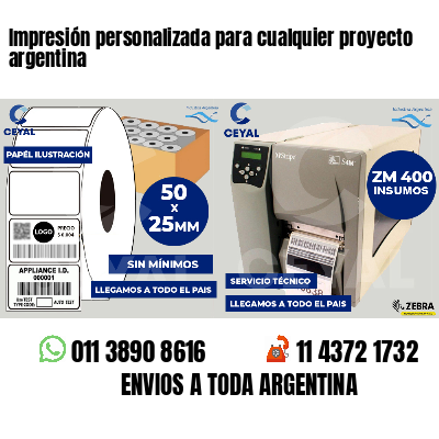 Impresión personalizada para cualquier proyecto argentina