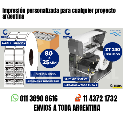 Impresión personalizada para cualquier proyecto argentina
