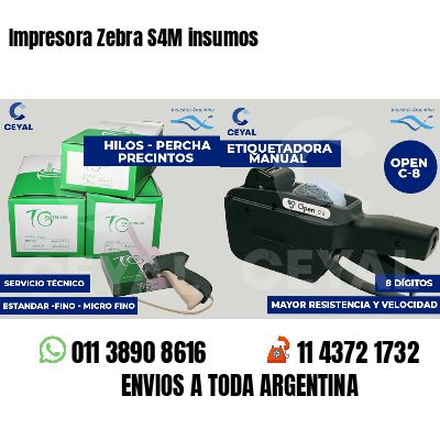 Impresora Zebra S4M insumos