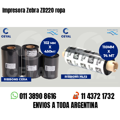 Impresora Zebra ZD220 ropa