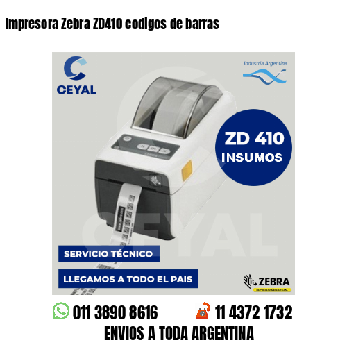 Impresora Zebra ZD410 codigos de barras