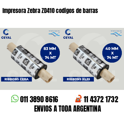 Impresora Zebra ZD410 codigos de barras