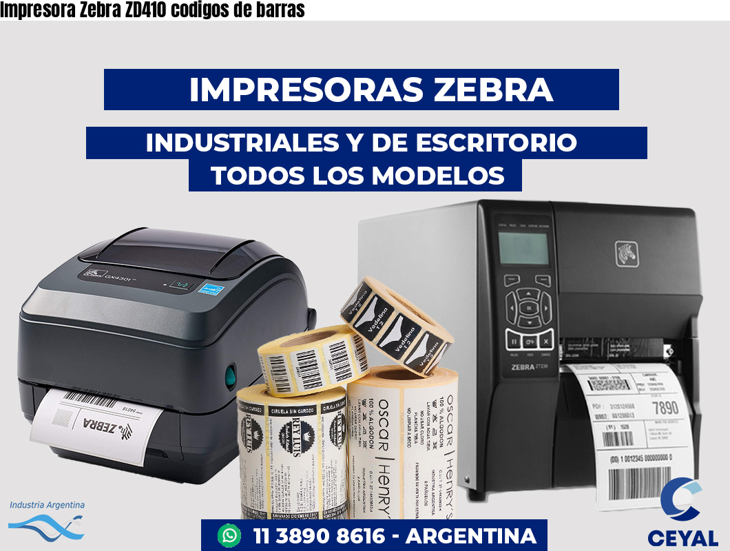 Impresora Zebra ZD410 codigos de barras