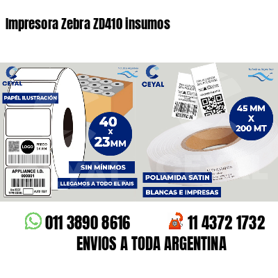 Impresora Zebra ZD410 insumos