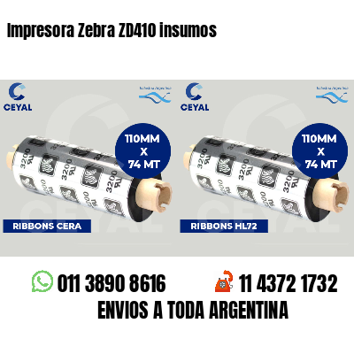 Impresora Zebra ZD410 insumos