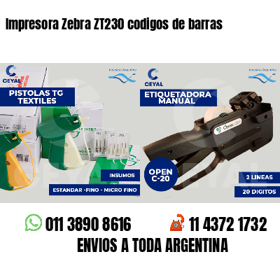 Impresora Zebra ZT230 codigos de barras