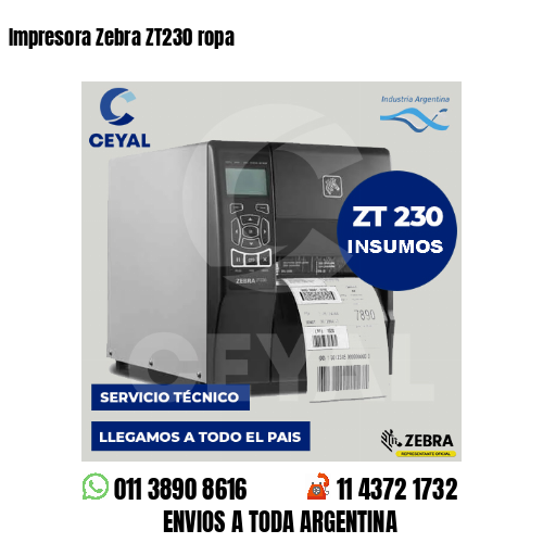 Impresora Zebra ZT230 ropa