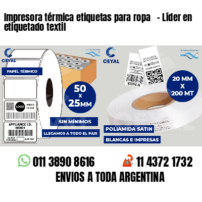 Impresora térmica etiquetas para ropa - Líder en etiquetado textil