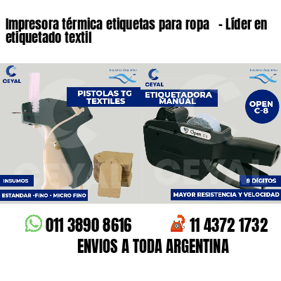 Impresora térmica etiquetas para ropa - Líder en etiquetado textil