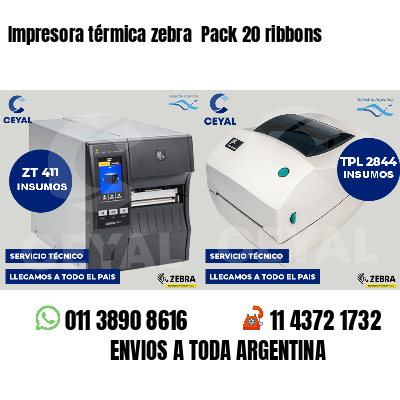 Impresora térmica zebra  Pack 20 ribbons