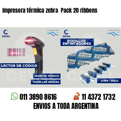 Impresora térmica zebra  Pack 20 ribbons