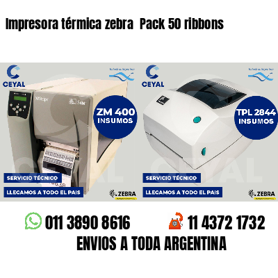 Impresora térmica zebra  Pack 50 ribbons