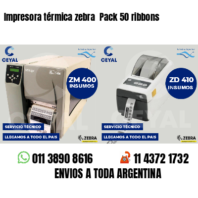 Impresora térmica zebra  Pack 50 ribbons